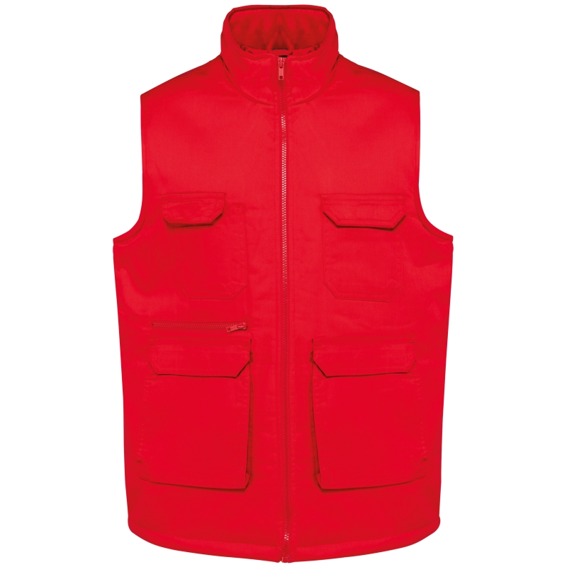 Gilet polycoton multipoches rembourré unisexe