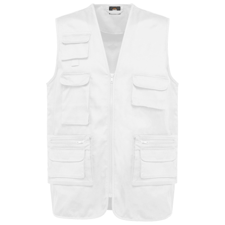 Gilet polycoton multipoches doublé unisexe