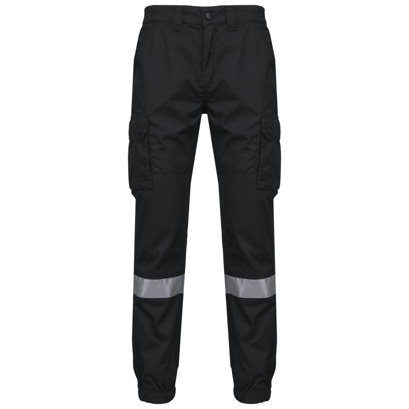 Pantalon cargo unisexe avec bas élastiqué et bande réfléchissante