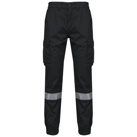 Pantalon cargo unisexe avec bas élastiqué et bande réfléchissante