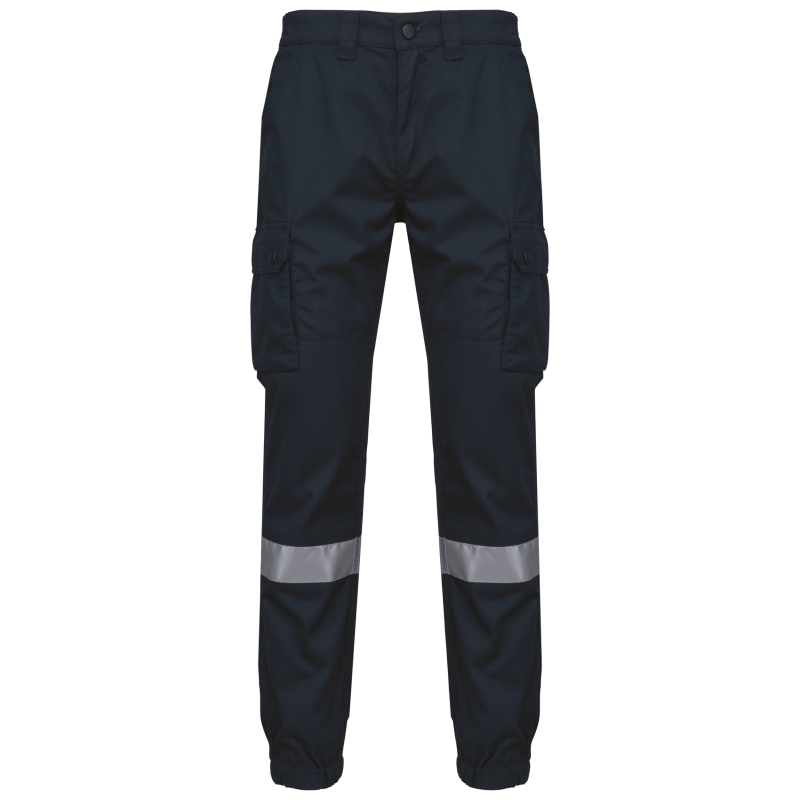 Pantalon cargo unisexe avec bas élastiqué et bande réfléchissante