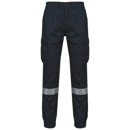 Pantalon cargo unisexe avec bas élastiqué et bande réfléchissante
