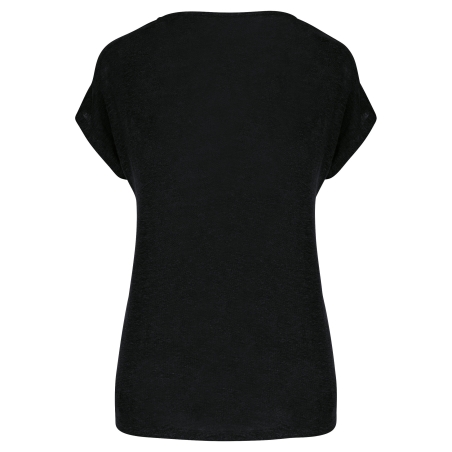 T-shirt col V en lin femme