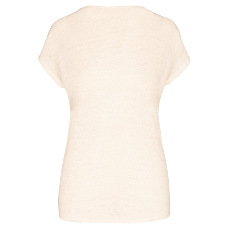 T-shirt col V en lin femme