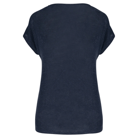 T-shirt col V en lin femme