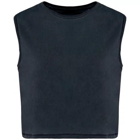 T-shirt écoresponsable crop sans manche femme