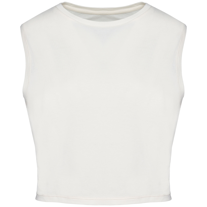 T-shirt écoresponsable crop sans manche femme