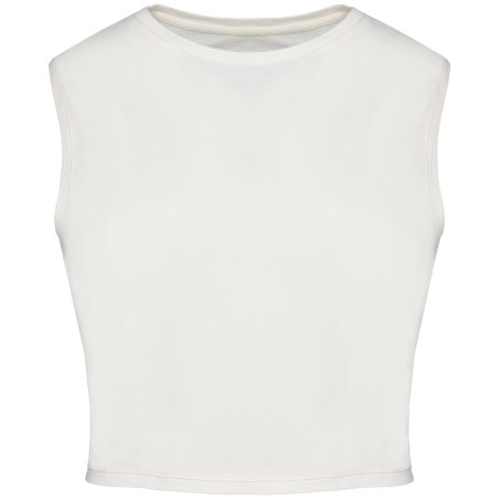 T-shirt écoresponsable crop sans manche femme