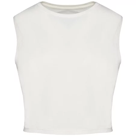 T-shirt écoresponsable crop sans manche femme