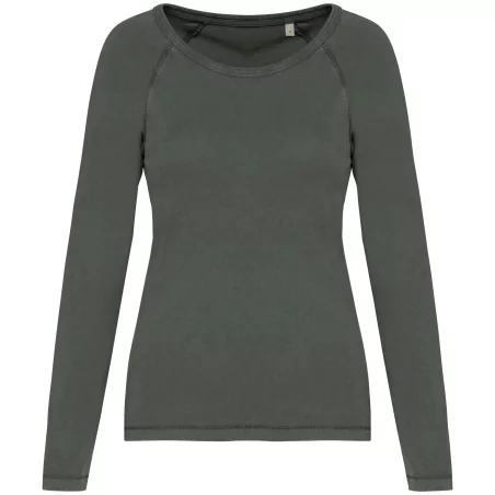T-shirt écoresponsable raglan manches longues femme