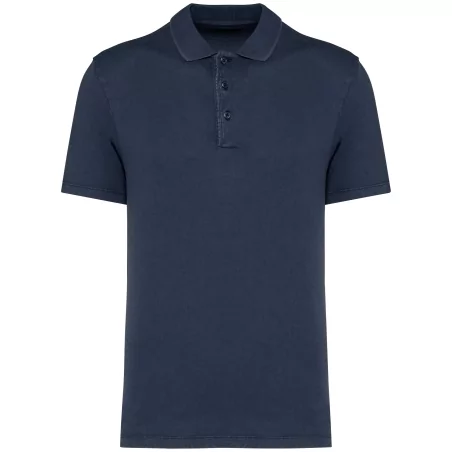 Polo écoresponsable délavé en jersey homme