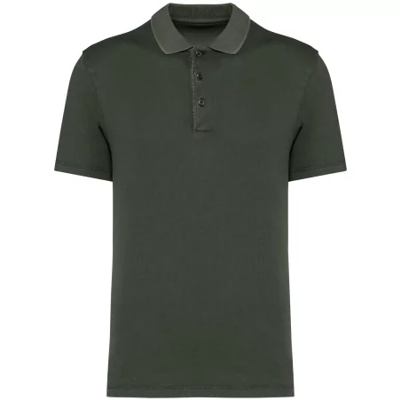 Polo écoresponsable délavé en jersey homme