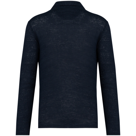 Polo manches longues en lin homme