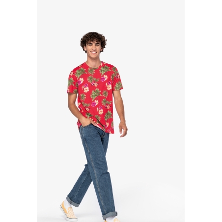 T-shirt écoresponsable imprimé tropical homme