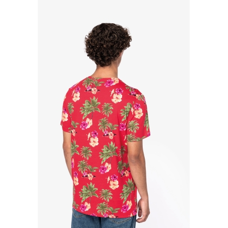 T-shirt écoresponsable imprimé tropical homme