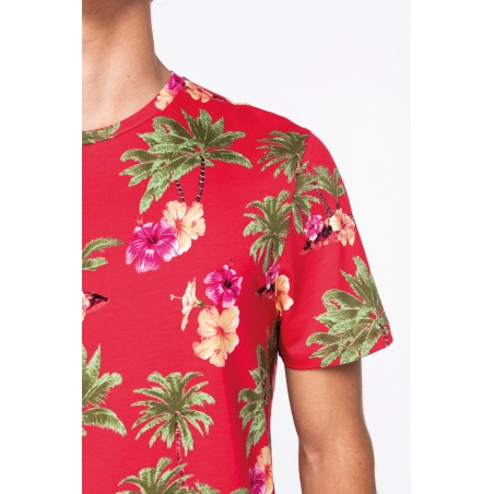 T-shirt écoresponsable imprimé tropical homme