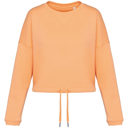 Sweat-shirt écoresponsable à col rond oversize crop femme