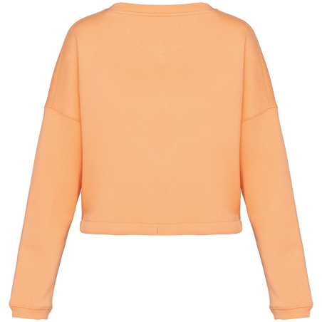 Sweat-shirt écoresponsable à col rond oversize crop femme