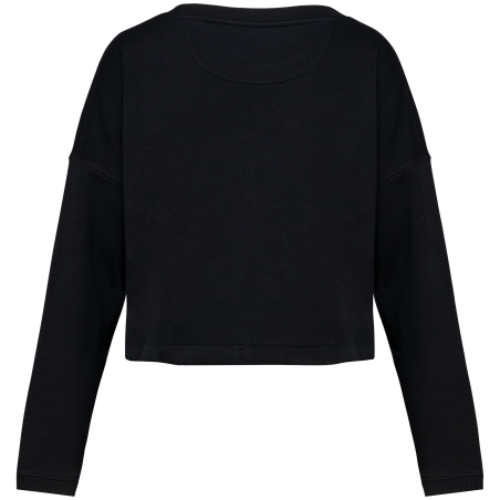 Sweat-shirt écoresponsable à col rond oversize crop femme