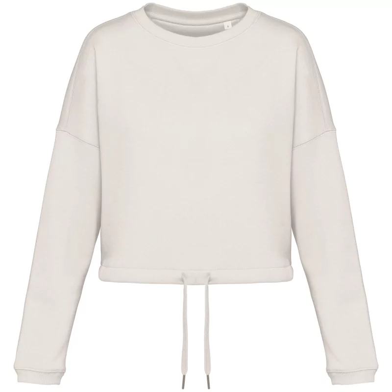 Sweat-shirt écoresponsable à col rond oversize crop femme
