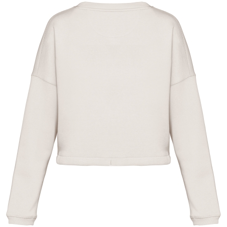 Sweat-shirt écoresponsable à col rond oversize crop femme