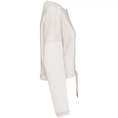 Sweat-shirt écoresponsable à col rond oversize crop femme