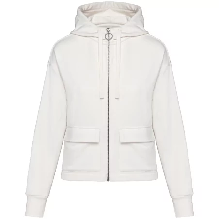Sweat-shirt écoresponsable zippé à capuche French Terry femme