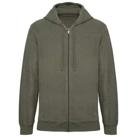 Sweat-shirt écoresponsable en éponge zippé à capuche homme