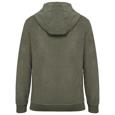 Sweat-shirt écoresponsable en éponge zippé à capuche homme