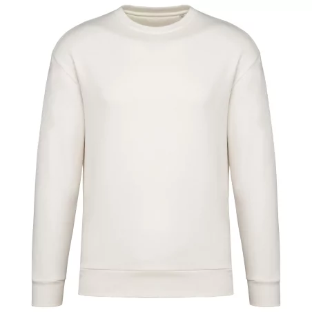 Sweat-shirt écoresponsable à col rond à épaules tombantes molleton gratté unisexe