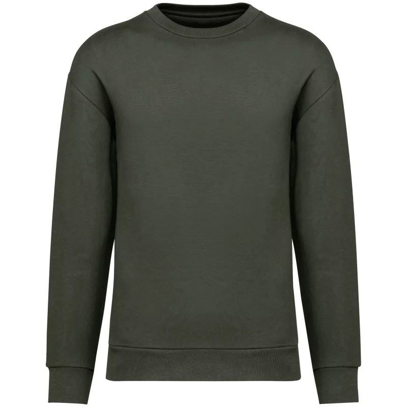 Sweat-shirt écoresponsable à col rond à épaules tombantes molleton gratté unisexe