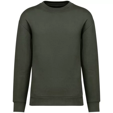 Sweat-shirt écoresponsable à col rond à épaules tombantes molleton gratté unisexe