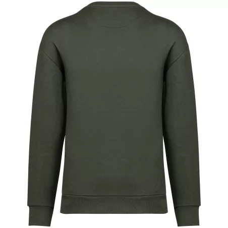 Sweat-shirt écoresponsable à col rond à épaules tombantes molleton gratté unisexe