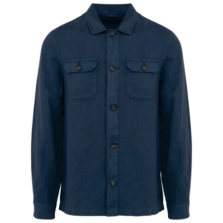Surchemise écoresponsable délavée en lin homme