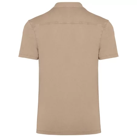 Chemise écoresponsable délavée en jersey manches courtes à col bowling homme