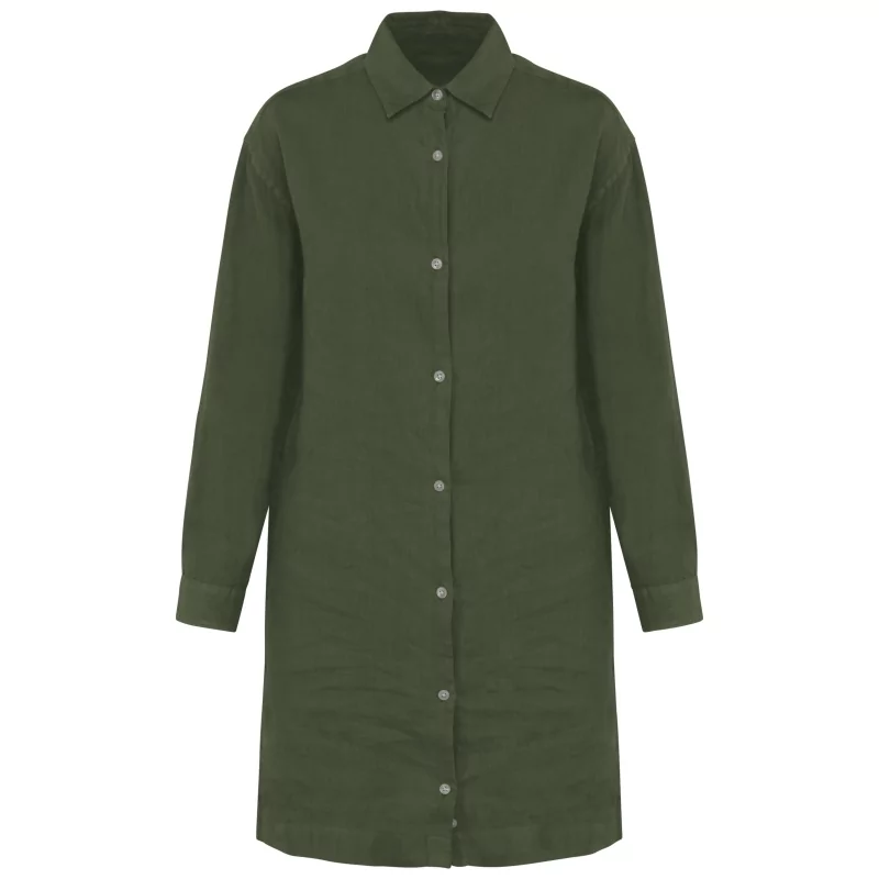 Robe chemise écoresponsable en lin femme
