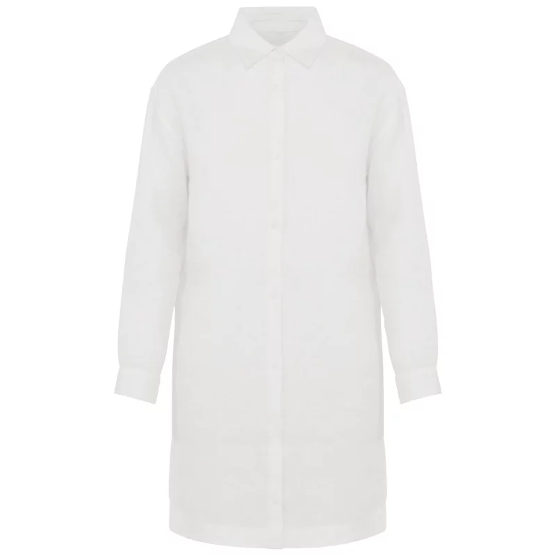 Robe chemise écoresponsable en lin femme