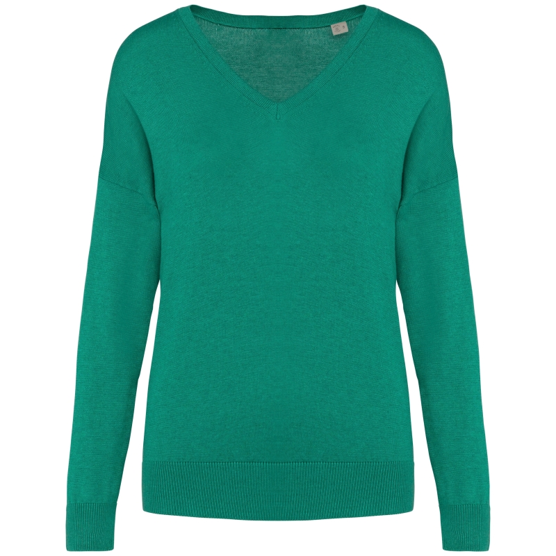 Pull écoresponsable col V en lyocell femme