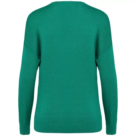 Pull écoresponsable col V en lyocell femme