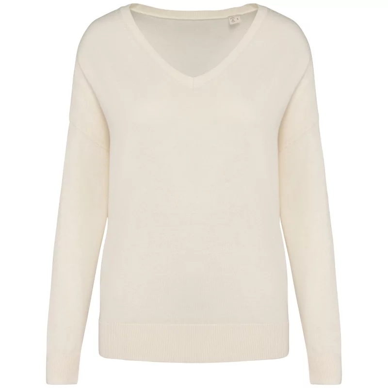 Pull écoresponsable col V en lyocell femme