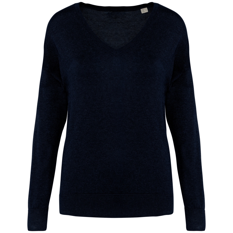 Pull écoresponsable col V en lyocell femme