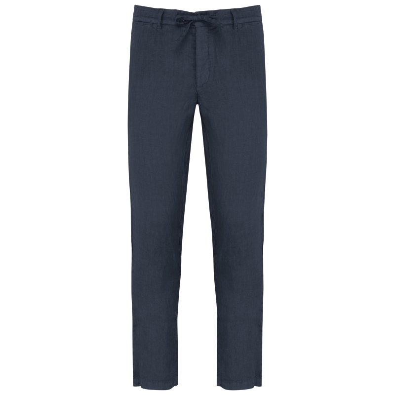 Pantalon écoresponsable délavé en lin homme