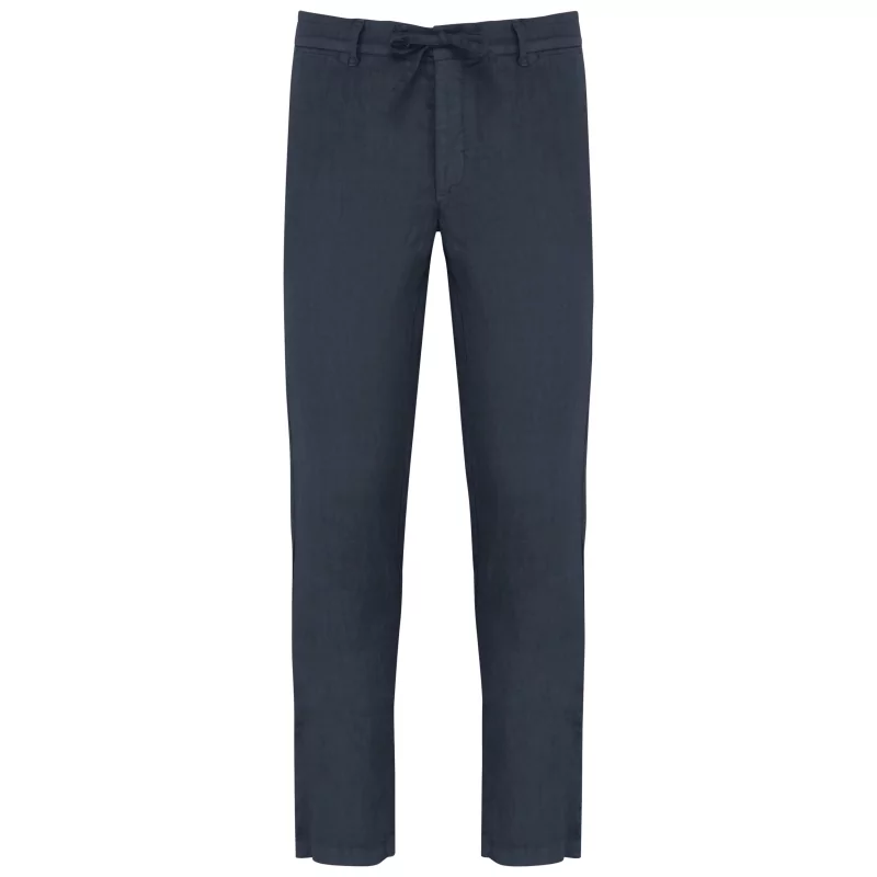 Pantalon écoresponsable délavé en lin homme