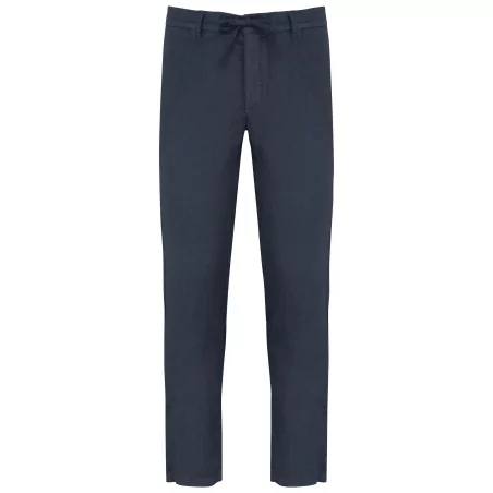 Pantalon écoresponsable délavé en lin homme