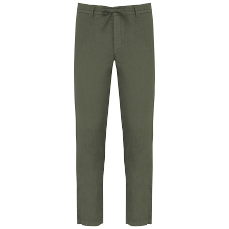 Pantalon écoresponsable délavé en lin homme