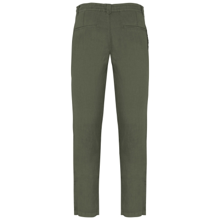 Pantalon écoresponsable délavé en lin homme