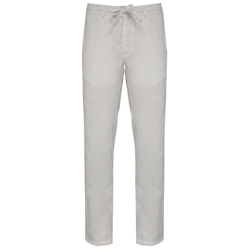 Pantalon écoresponsable délavé en lin homme