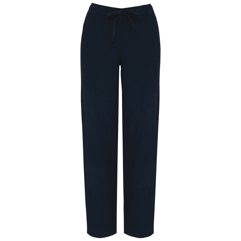 Pantalon écoresponsable délavé en lin femme