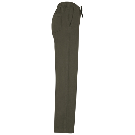 Pantalon écoresponsable délavé en lin femme