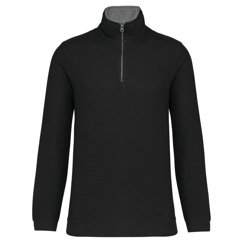 Trucker  sweat-shirt piqué col zippé homme